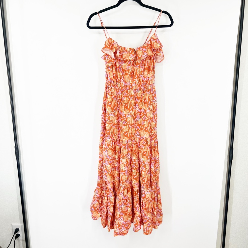 J. Crew Tiered Maxi Dress in Painted Block Print